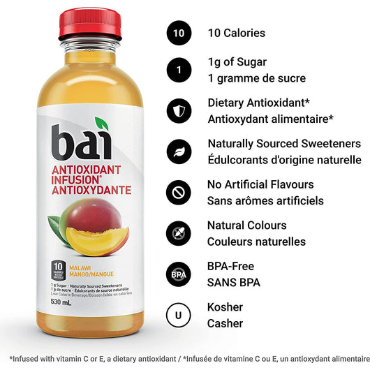 Bai 5 Antioxidant Infusions Malawi Mango Beverage